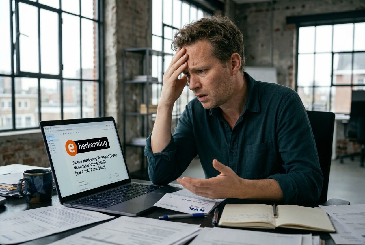 Ondernemer vergelijkt de nieuwe eHerkenning-factuur met de oude